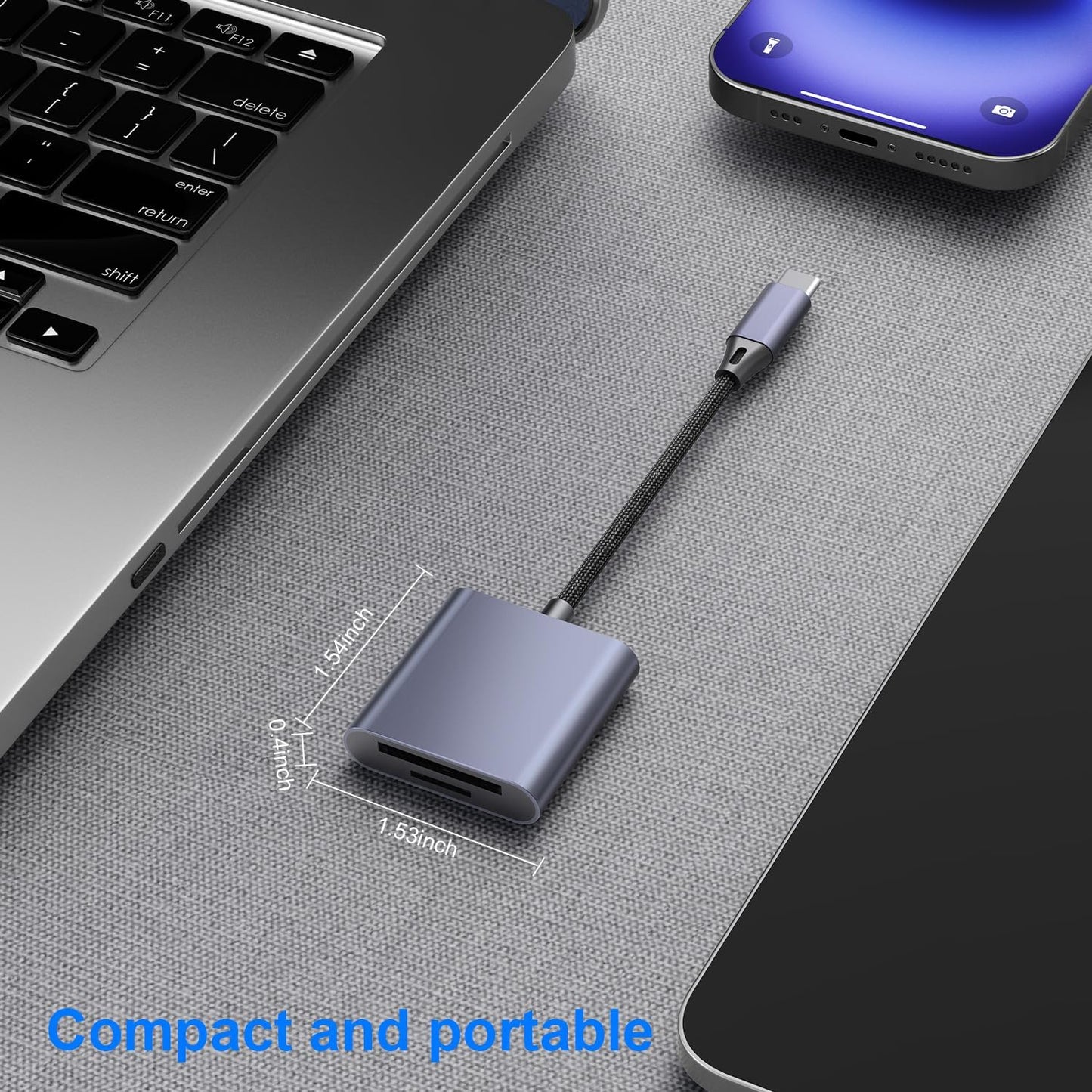 YGKSAA 1PCS iPhone15 16 17, USB C to SD Card Reader, Supports SD and TF Memory Cards, Upgraded with a Metal casing