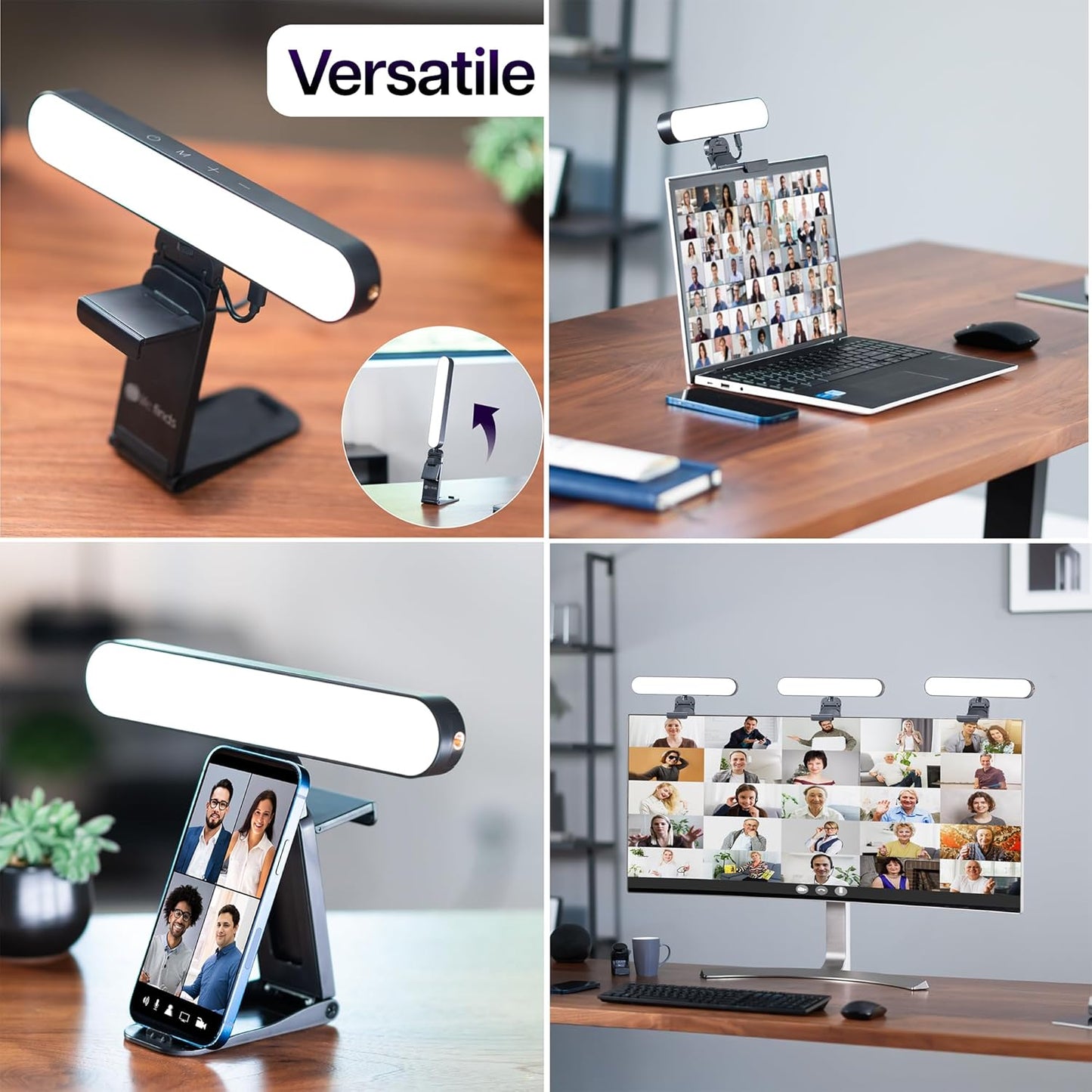 Life Finds LF-WL1 Webcam Light for Streaming on Monitor or Laptop, Freestanding Video Conference Lighting, Black
