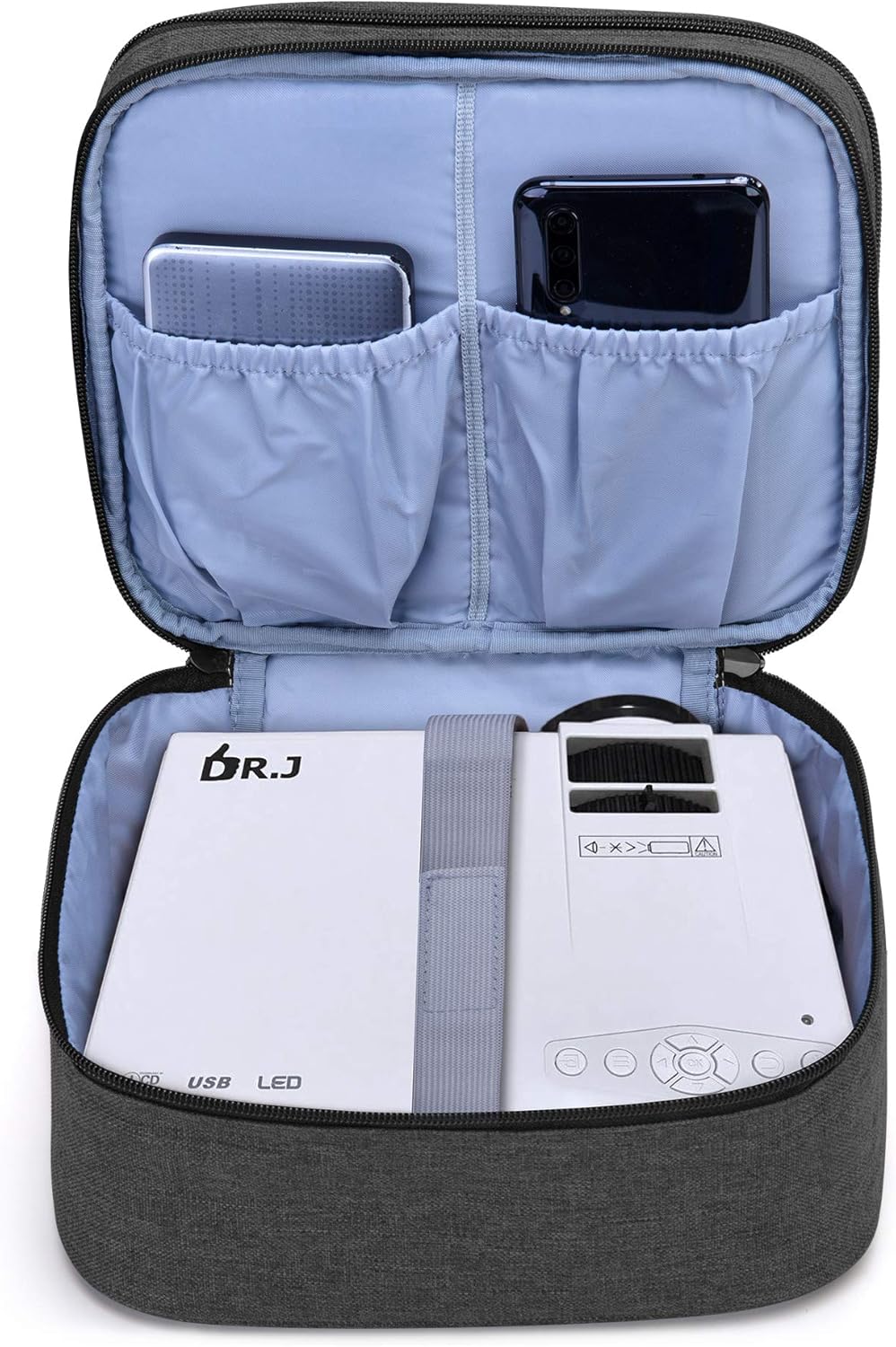 LUXJA Mini Projector Carrying Case - Portable and Protective Black Bag for Accessories