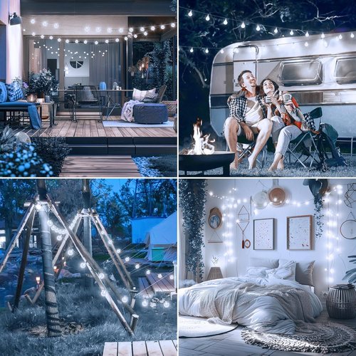 Minetom Crystal Globe String Lights - 33 ft 100 LED Waterproof Fairy Lights with Remote & Timer | Perfect for Bedroom, Patio & Holiday Decor