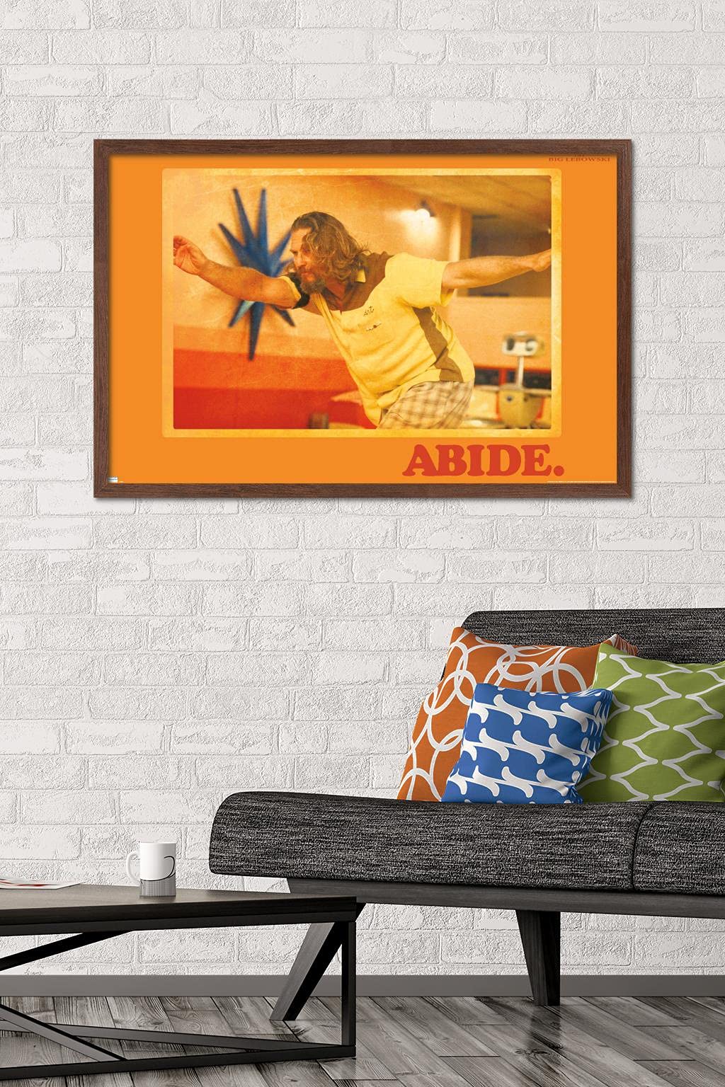The Big Lebowski - Abide Wall Poster, 34L" x 22.4W", Mahogany Framed Version