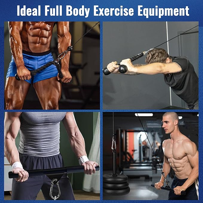 ASIEIT Weight Cable Pulley System for Home Gym, Durable Cable Pulley Attachments for Garage Gym, Upgraded Cable Machine for Fitness Enthusiast, Cable Pulley System Gym for Basement Gym Squat Rack