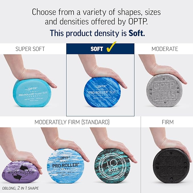 OPTP PRO-Roller Soft Density Foam Roller ??Low Density Soft Foam Roller for Physical Therapy, Pilates, Yoga Foam Roll Exercises, and Muscle Recovery- Blue 36" x 6"
