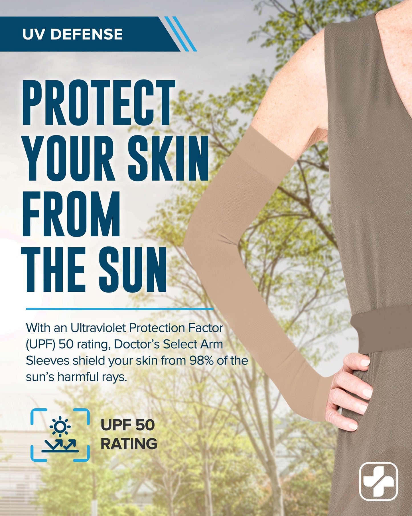 Doctor's Select Arm Protectors for Thin Skin and Bruising for Women and Men - 2 Pairs UPF 50 Sun Protection and Cooling