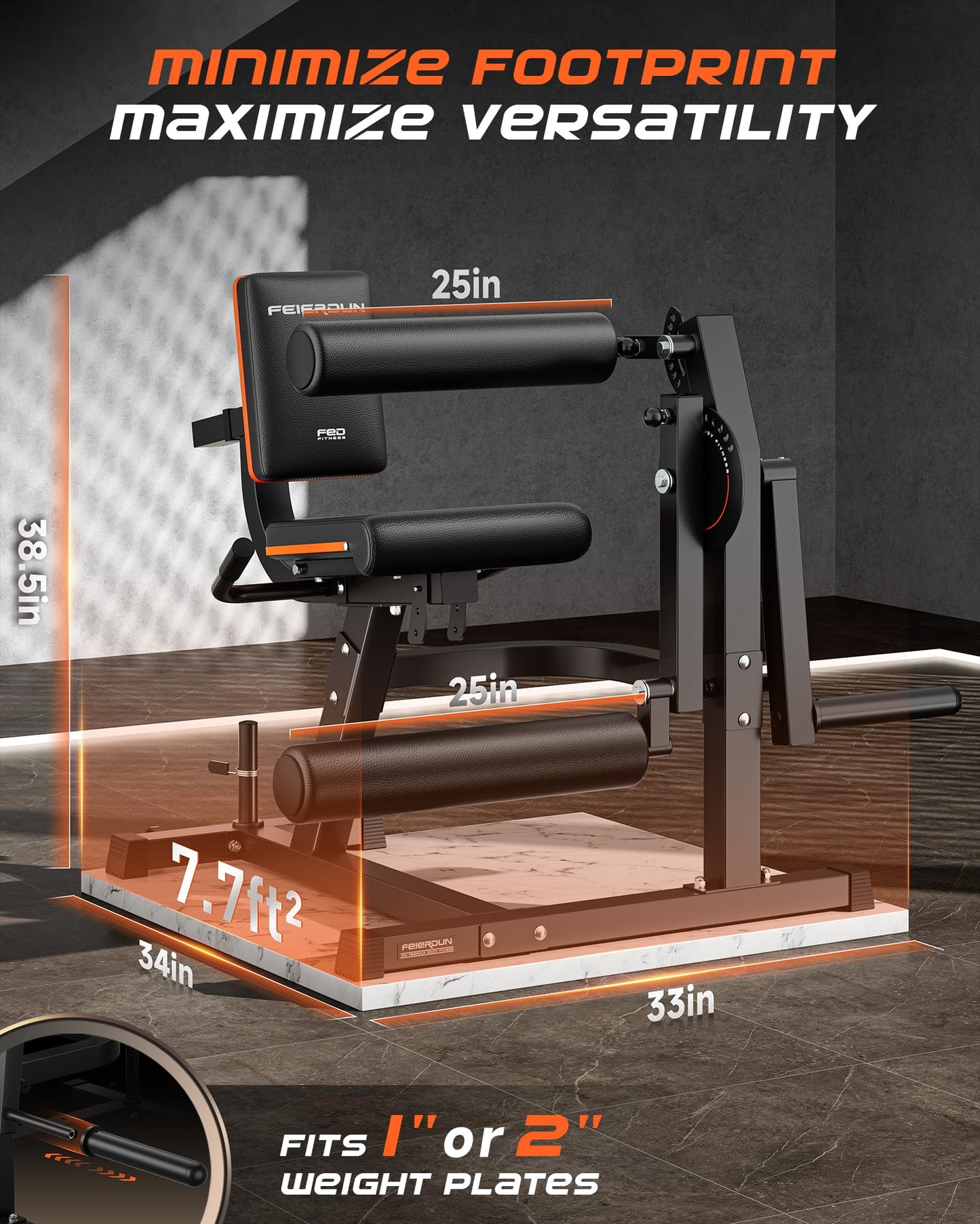 FEIERDUN 4-in-1 Adjustable Leg Extension Curl Machine - 700lbs Capacity Leg Extension Machine for Lower Body Workouts - Adjustable Leg Curl Machine, Home Gym Weight Machine, Black