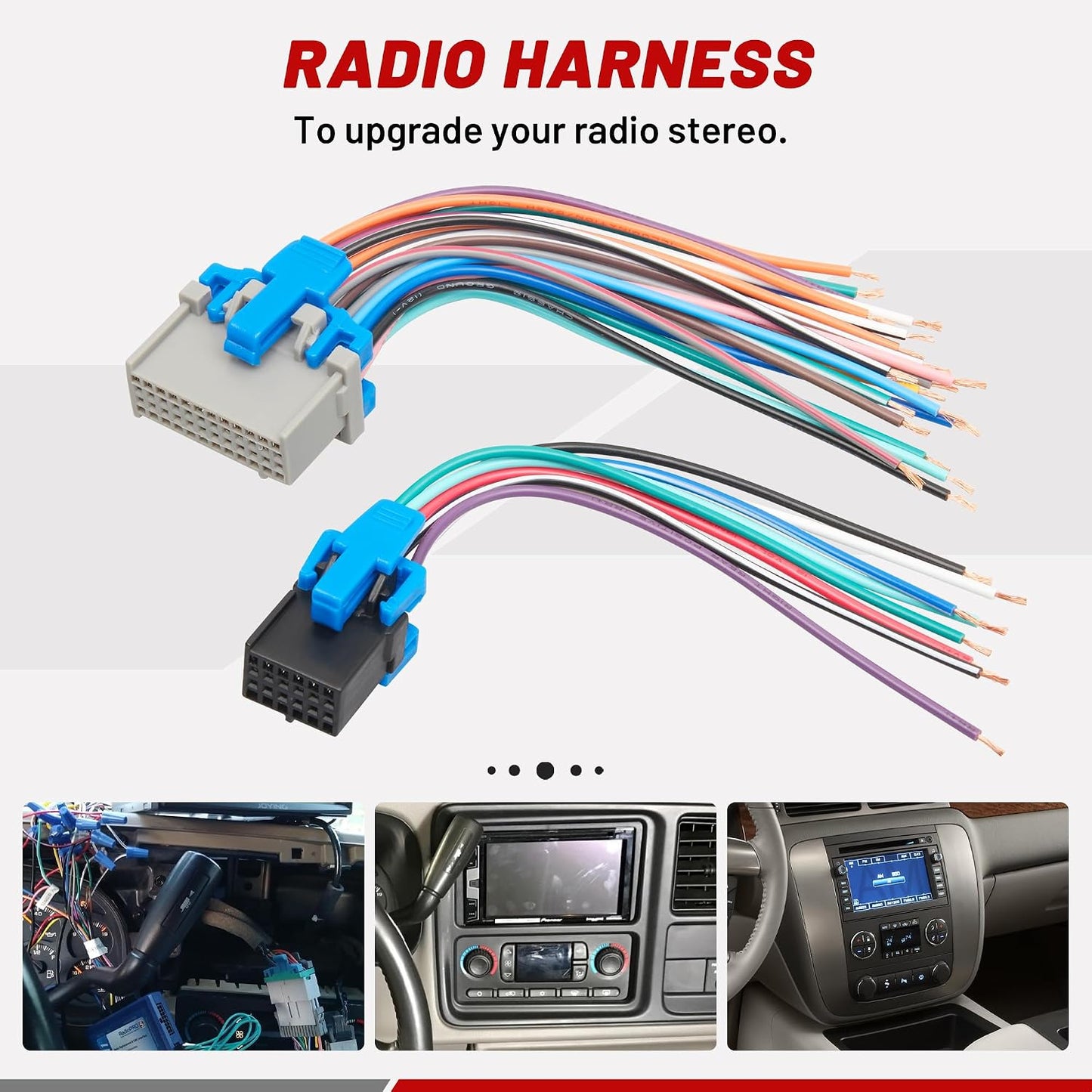 2002-2007 RED WOLF Car OE Radio Wire Harness Female Plug GM GMC Sierra Chevy Silverado Buick Cadillac Pontiac Replace