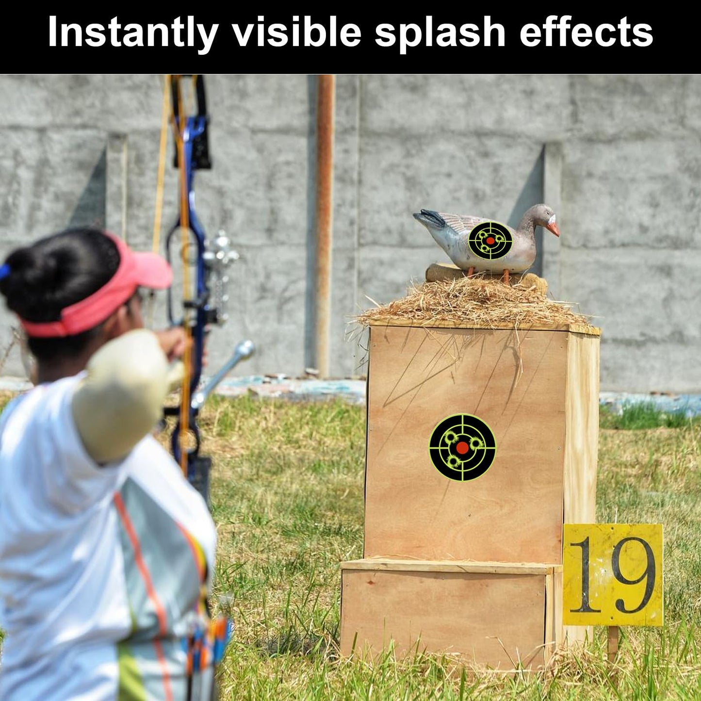 3 Inch Splatter Targets for Shooting Range Targets, 2 Roll/100 Pcs Shooting Splatter Target Stickers, Self Adhesive Target Reactive Paper Sticker for Archery Bow Practice