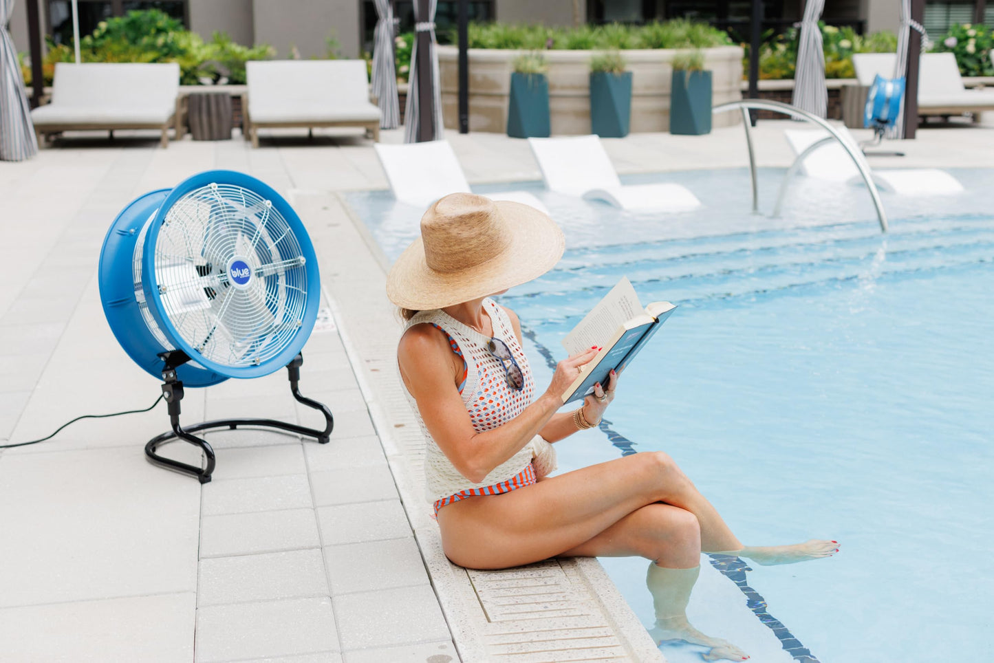 patterson BLUE 20” High Velocity Industrial Floor Fan with 14” Fan Blade, Heavy Duty 3-Speed Metal Air Circulator for Garage, Workshop, Warehouse, Home Gym, Patio & Commercial Use