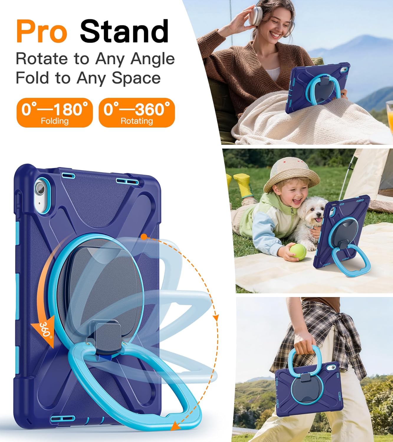 BATYUE (A16) 11th/10th 11''/10.9'' 2025/2022 360 180 Case for iPad Gen - Heavy Duty Shockproof Cover with Rotating