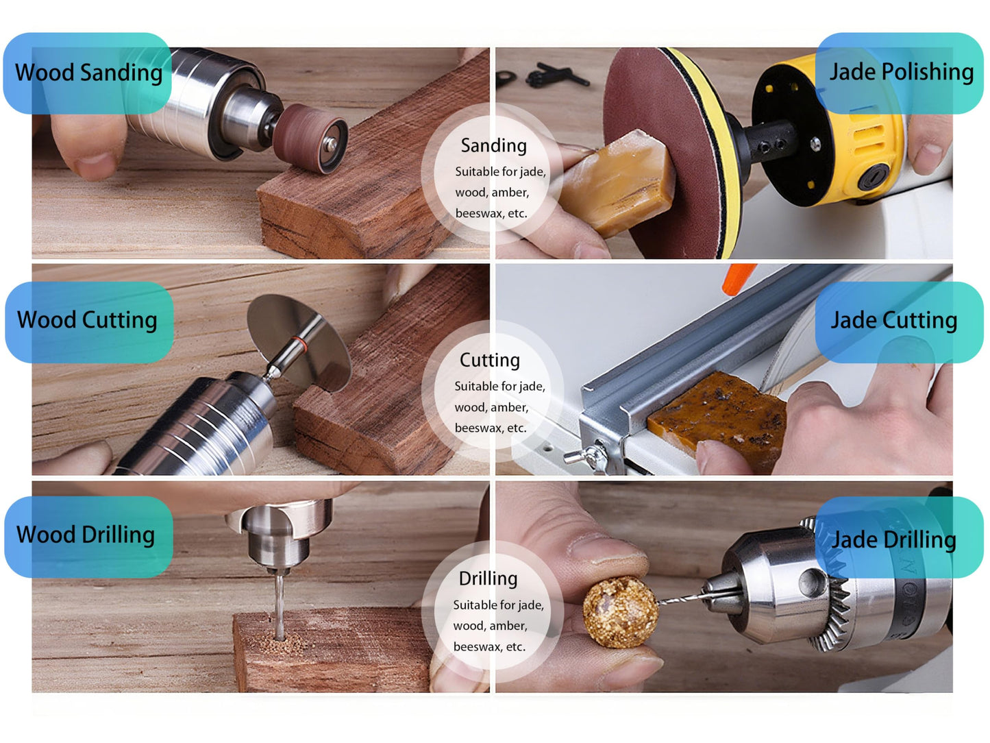 Lapidary Saw Machine for Jewelry & Rock Cutting, 110V 750W Lapidary Equipment with Adjustable Speed, Mini Table Saw with Grinding & Drilling Accessories for Gem Stones Jade Wood Beeswax