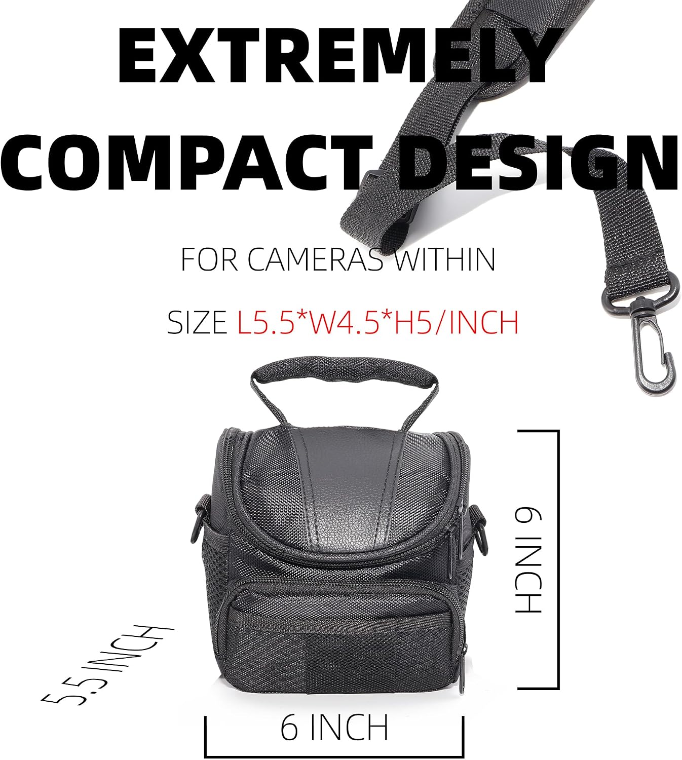 Compact Camera Bag for DSLR/SLR/Mirrorless Shockproof Shoulder Case with Buffer Sponge for Nikon, Canon, Sony, Pentax