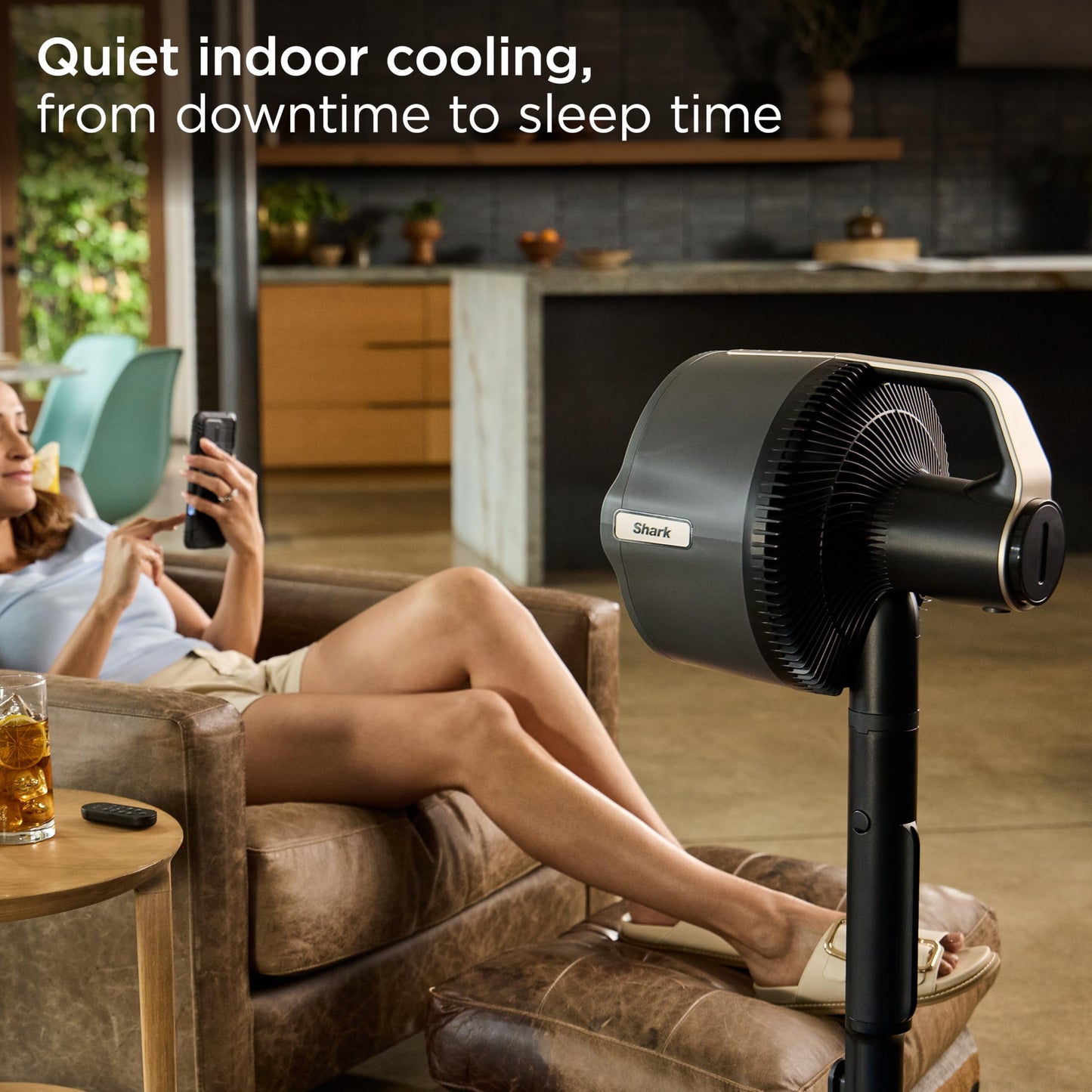 Shark FlexBreeze Pro Mist Fan — Indoor & Outdoor, Integrated Misting, Pedestal to Tabletop, Corded or Cordless, Up to 24-Hr Battery, Oscillating, Charcoal Grey, FA302