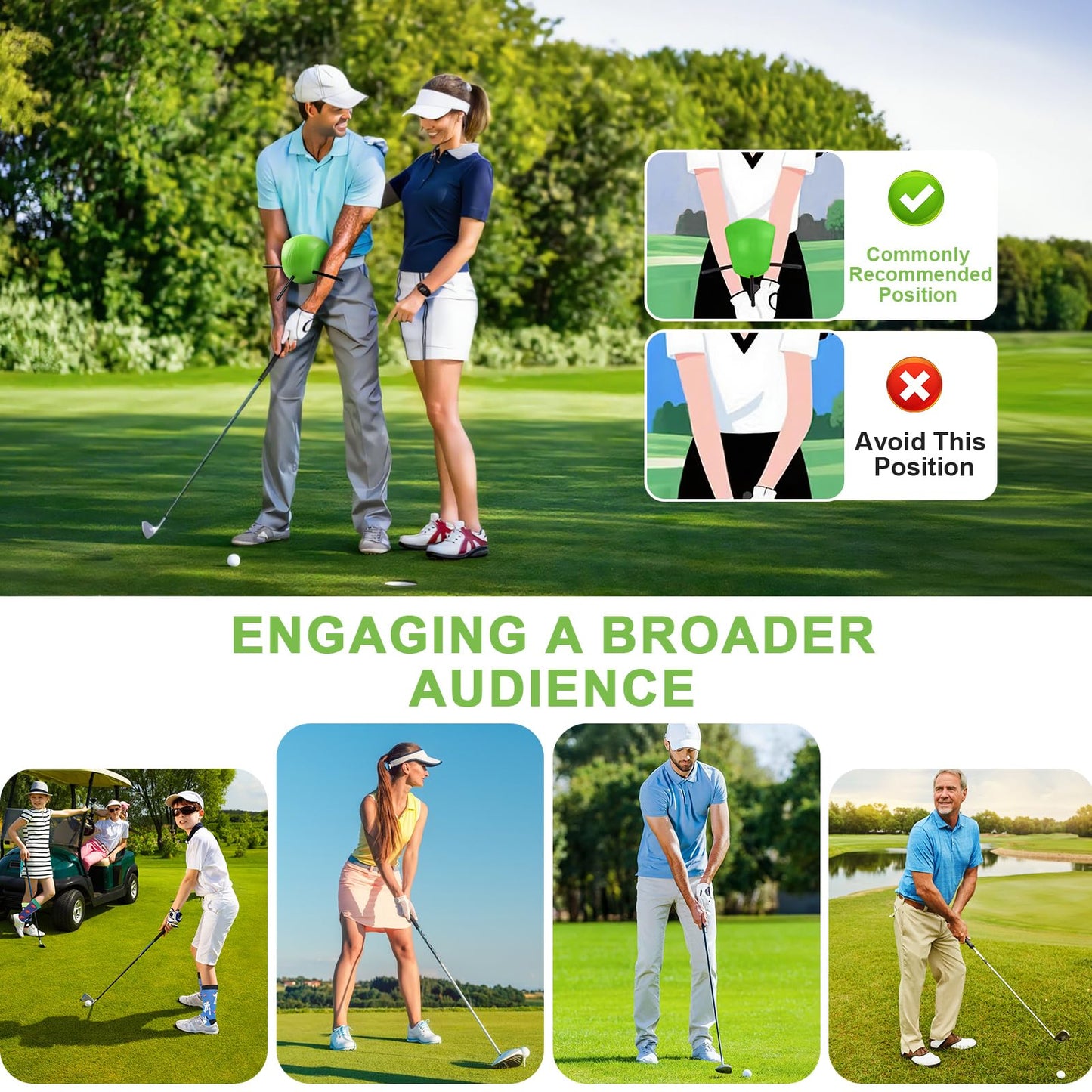 HOMY MART The Connector Golf Training Aid, Golf Swing Trainer for Posture Correction Practice, Golf Swing Training Aid, Golf Training Aids Helps Train Proper Swing Mechanics, Arm Structure