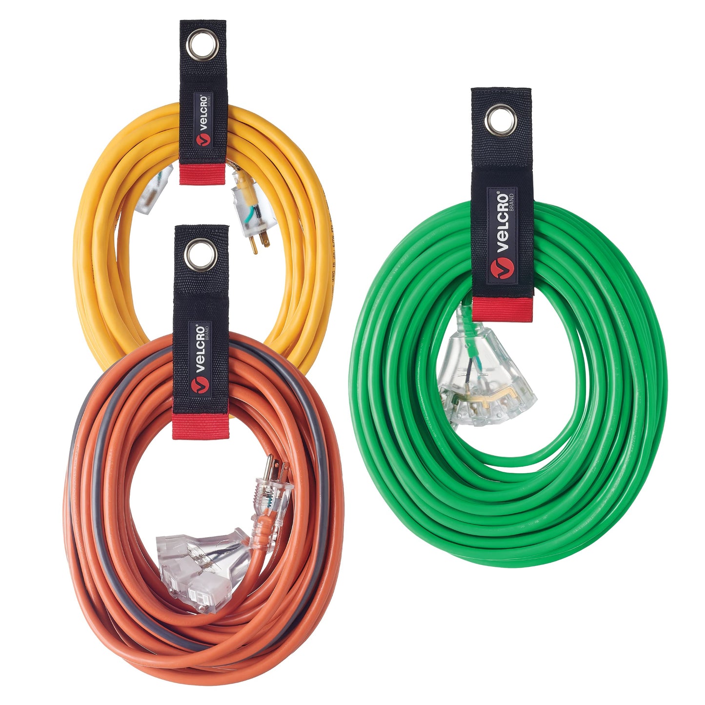 What’s in the box: VELCRO Brand Easy Hang Extension Cord Holder Organizer Variety Pack, 3-pack (10", 14" and 18")