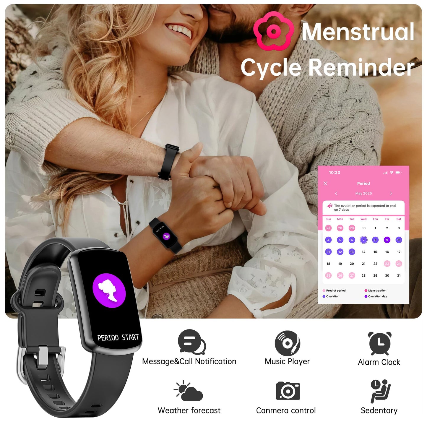 Health Fitness Tracker with 24/7 Heart Rate, Smart Watch with Blood Pressure and Blood Oxy-gen Monitor, Bulit-in 120+ Sport Mode, Waterproof Sleep Tracker for Women Men (Black)