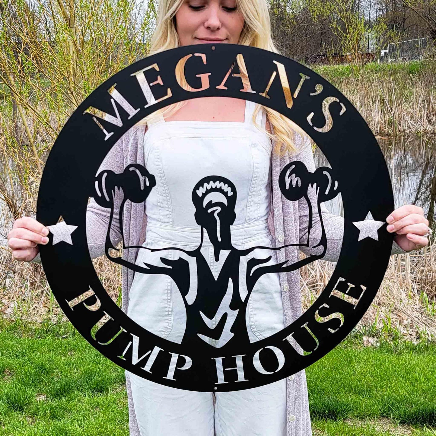 Personalized Ladies Fitness Home Gym Sign | Metal Work Out Decor | Custom Gym Name Sign | Workout Wall Art, Personalized Gifts, Gym Wall Art