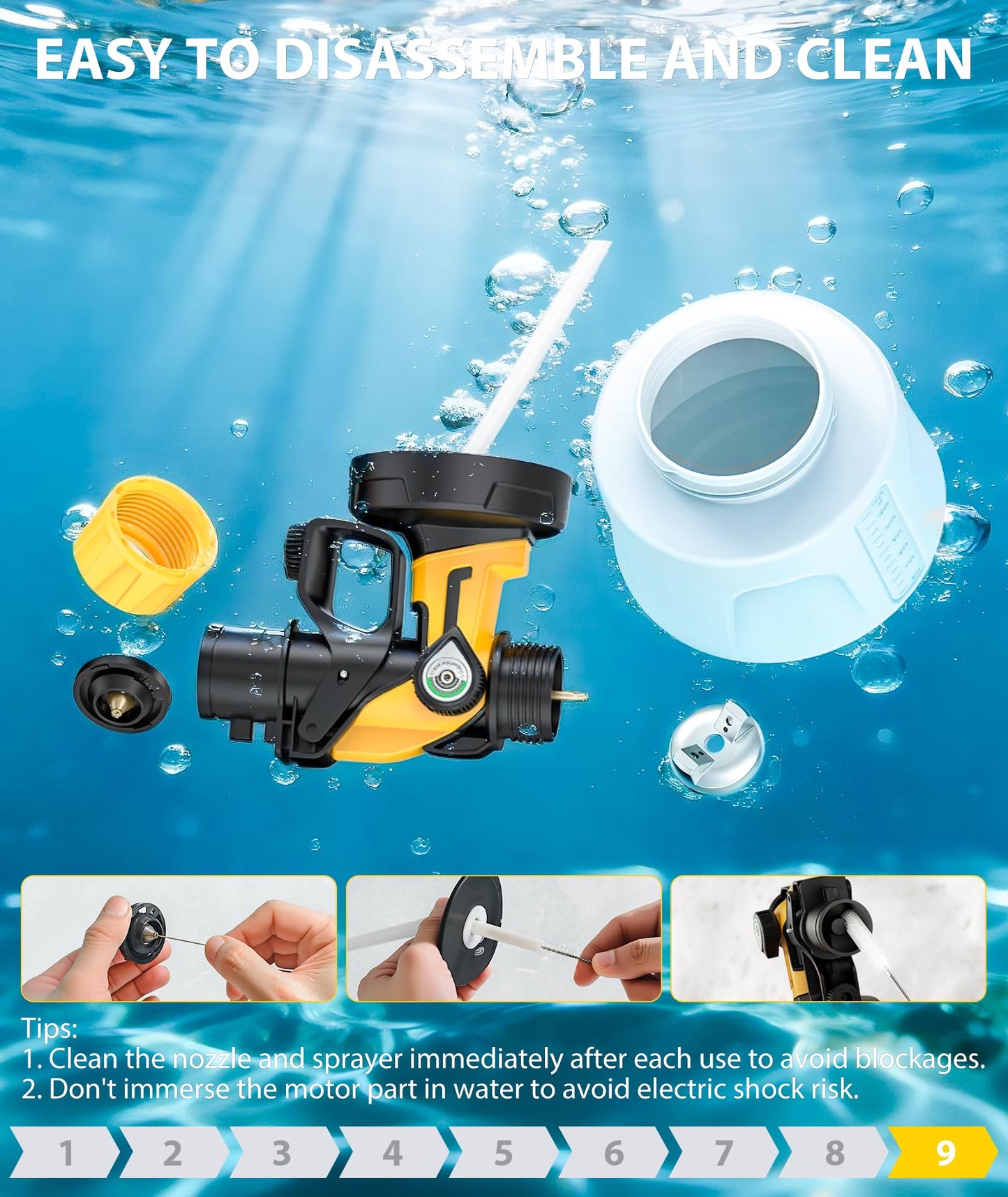 Paint Sprayer, 700W Cordless Electric Spray Paint Gun with 1400ml Container, Easy to Clean, 2×4000mAh Battery, LED Light, 3 Modes & 6 Nozzles, Paint Sprayer for House Painting Fence Wall Cabinet & DIY