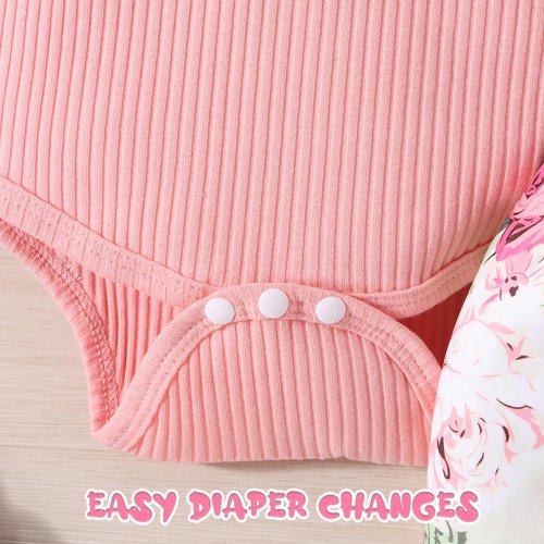 GDTOGRT Baby Girl Clothes - Ruffle Romper Set with Floral Pants & Cute Headband | Newborn Infant Outfit