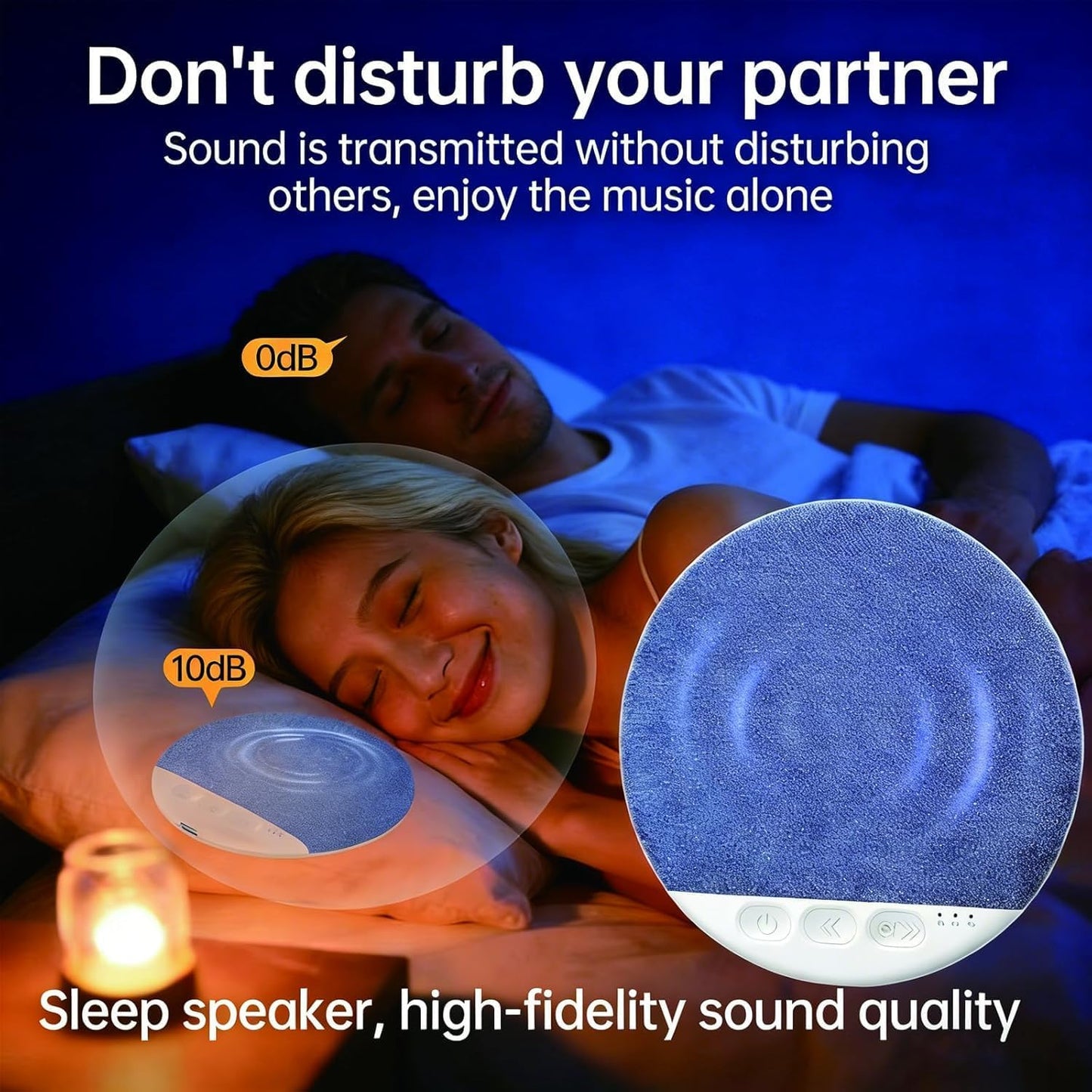 (Gray,2pc) Sleep Pillow Speaker, Bluetooth Pillow Speaker for Sleeping with White Noise Timer Wireless Sleep Aid