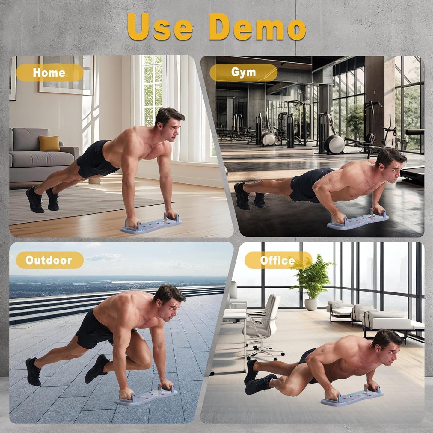 HOTWAVE Portable Push Up Board, Foldable 20 in 1 Pushup Board for Men at Home Gym, Pushup Handles for Chest Muscle Exercise Strength Training Equipment