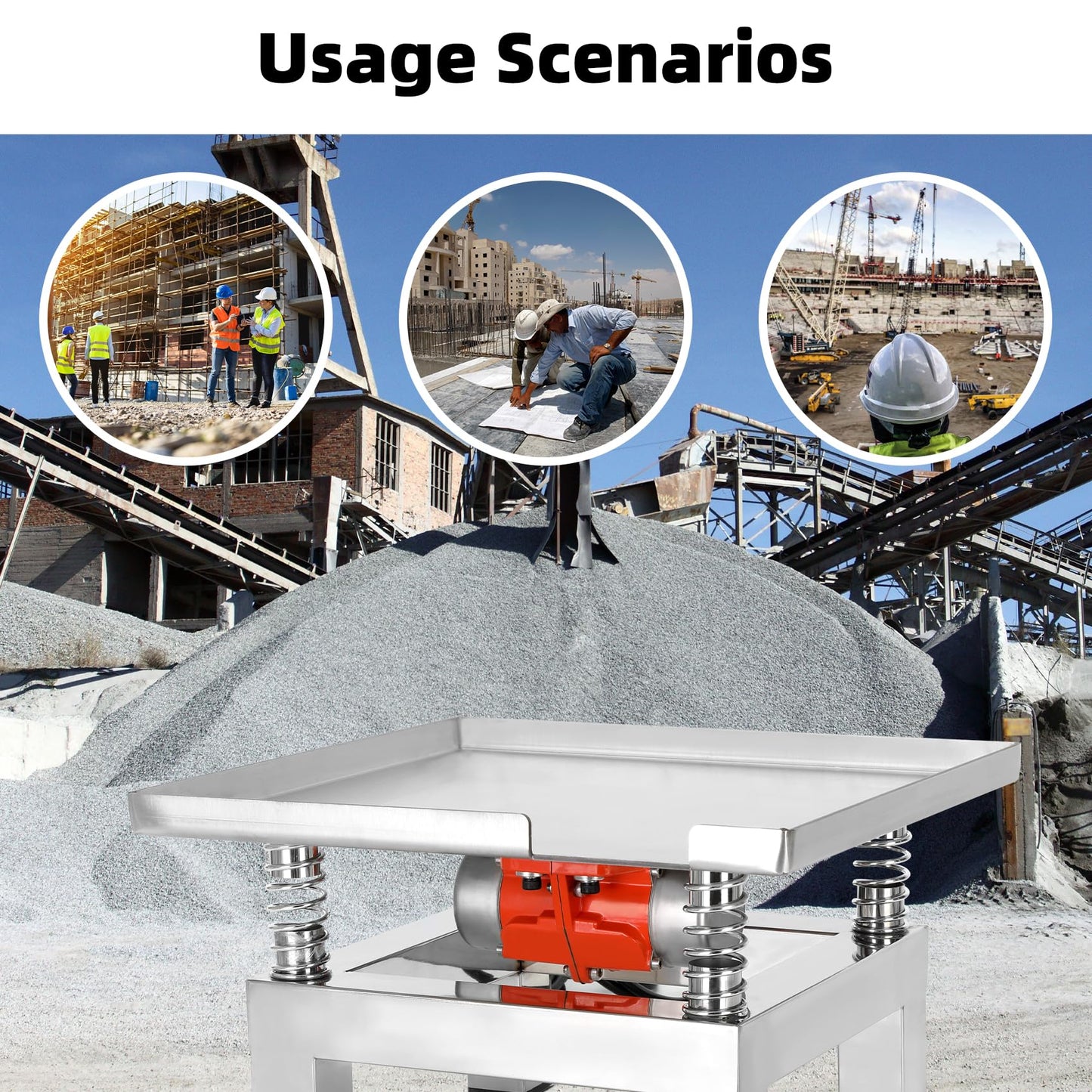 35×35cm Concrete Vibration Table, 110V Small Vibrating Test Bench Stainless Steel 44 lbs for reducing material gaps and increasing concrete compactness