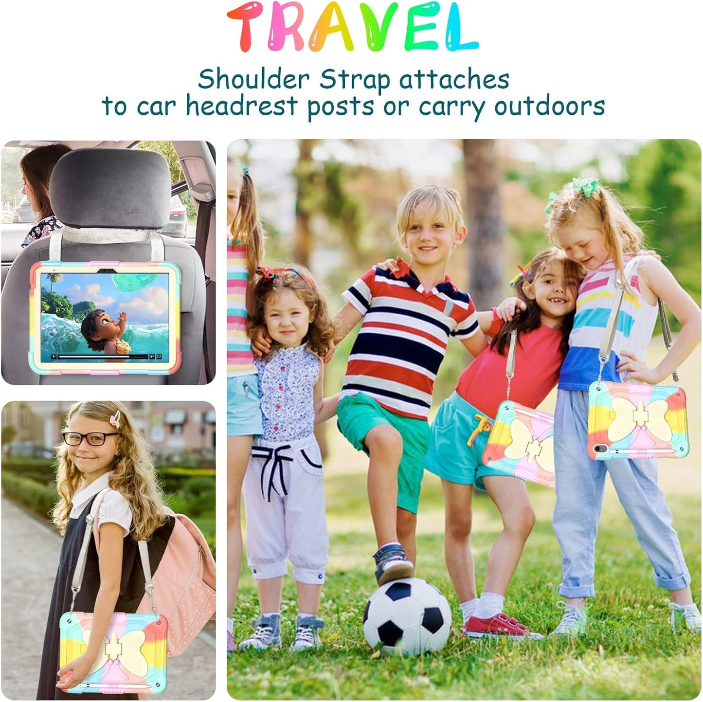 Ambison (A16) 11th/10th (2025/2022) 11''/10.9'' 9H Case for iPad Generation for Kids Girls with Tempered Glass Screen