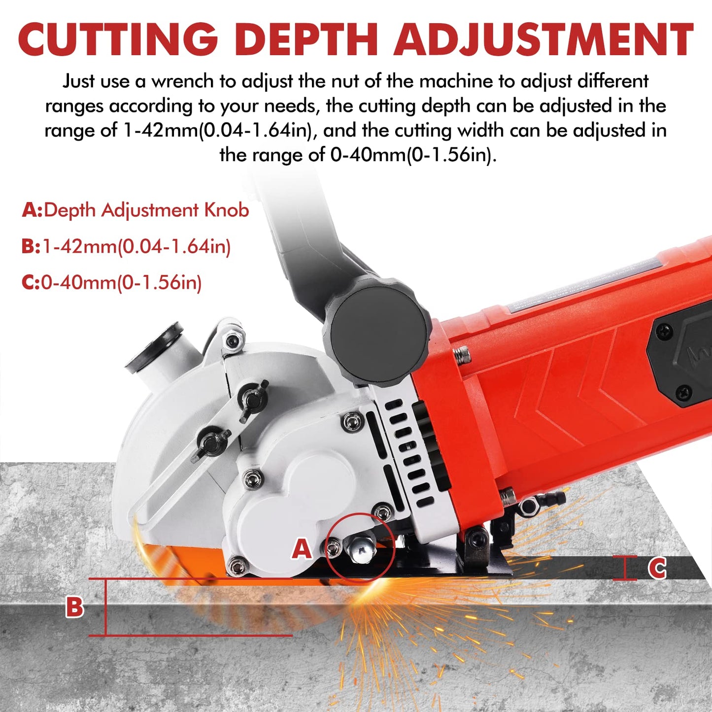 YUCHENGTECH 4800W Wall Groove Cutting Machine Chaser 110V Wall Chaser Cutting Machine Electric Wall Chaser Grooving Cutting Machine Wall Grooving Cutter Machine With Infrared Sighting Line