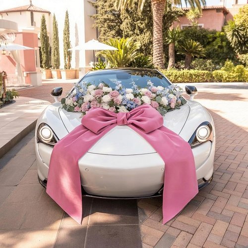 **Big Pink Bow Decor - 50x20 Inch Velvet Coquette Birthday & Bridal Shower Wall Decoration**