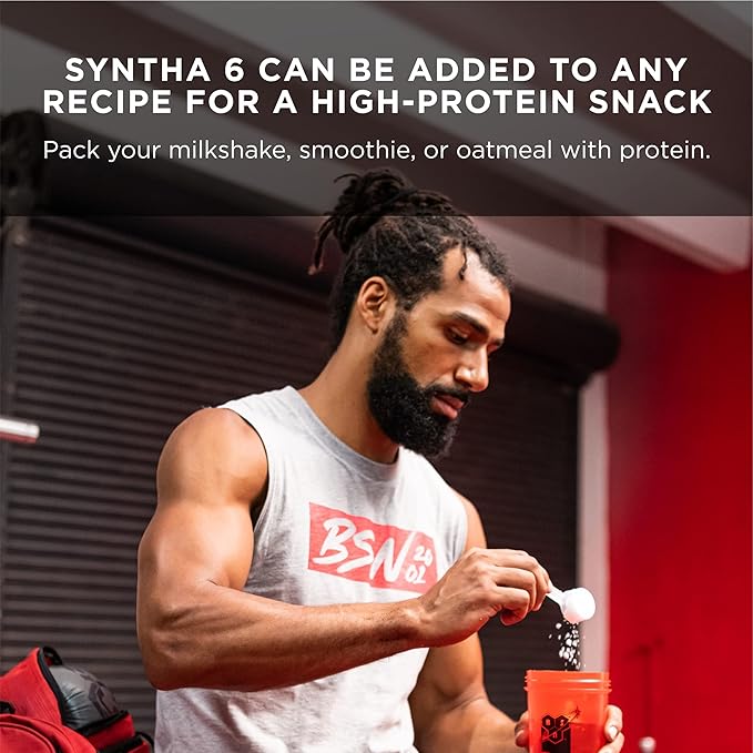 BSN SYNTHA-6 Whey Protein Powder, Micellar Casein, Milk Protein Isolate Powder, Vanilla Ice Cream, 5 Pounds, 48 Servings (Pack of 1) - Package May Vary