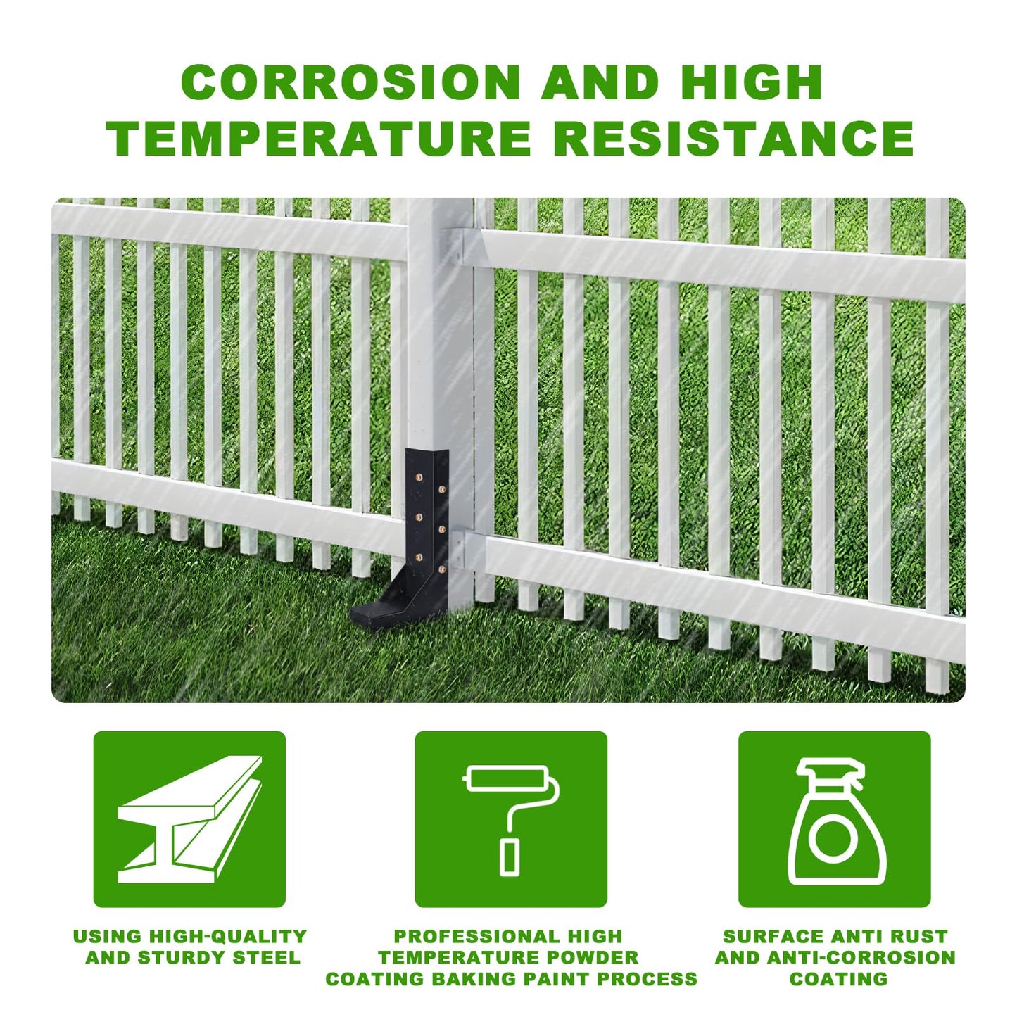 ATCWF 6-Pack 3.74" Width Fence Post Repair Kit, 24in Total Length Heavy Duty Ground Spike Anchor for Wooden Post Repairing Tilted/Broken Posts Metal Brackets
