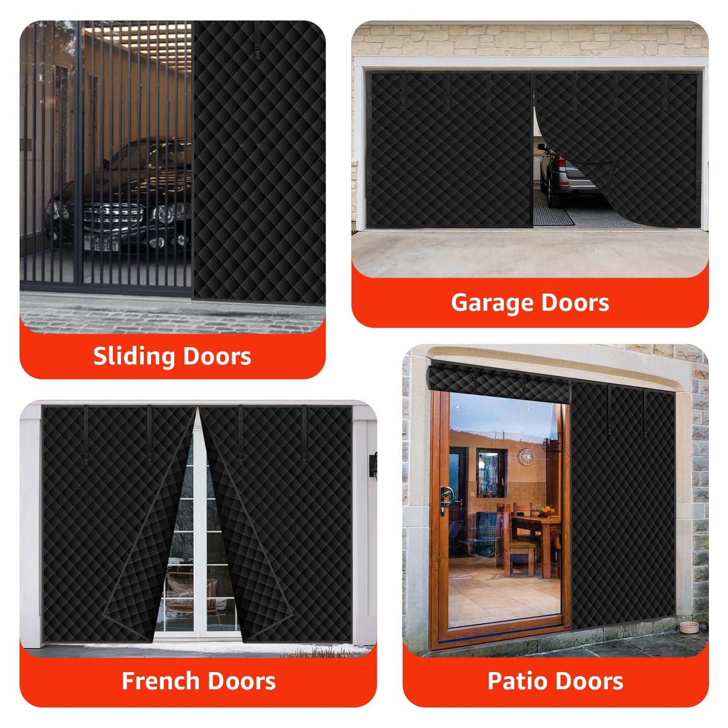 Oiyeefo Winter Garage Door Screen,16 x 7Ft Garage Door Insulation Kit 2 Car, Magnetic Thermal Insulated Garage Cover Curtain,Heavy Duty Garage Privacy Screen, Weatherproof Soundproof, Blackout