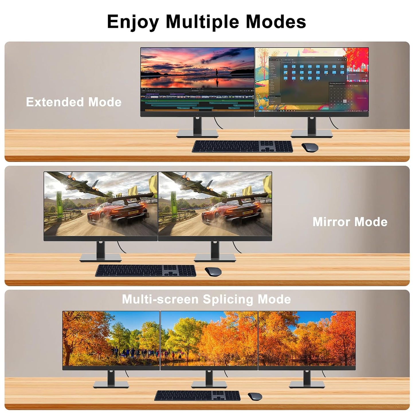 kanmis 4K 3FT, 4K@30Hz, 2K@60Hz, 1080P 1.2 1.4 DisplayPort to HDMI Cable Full HD, Uni-Directional DP Computer to HDMI