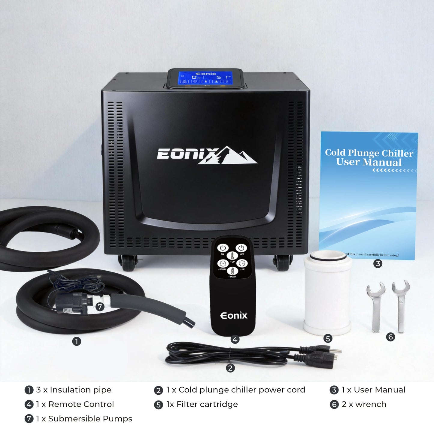 Upgraded Cold Plunge Chiller 1/3 HP, Professional Ice Bath Water Chiller for Cold Plunge Tubs, Built-in Filter & Pump, Insulated Hoses, Powerful Cooling for Cold Therapy Recovery & Home Use (1/3 HP)