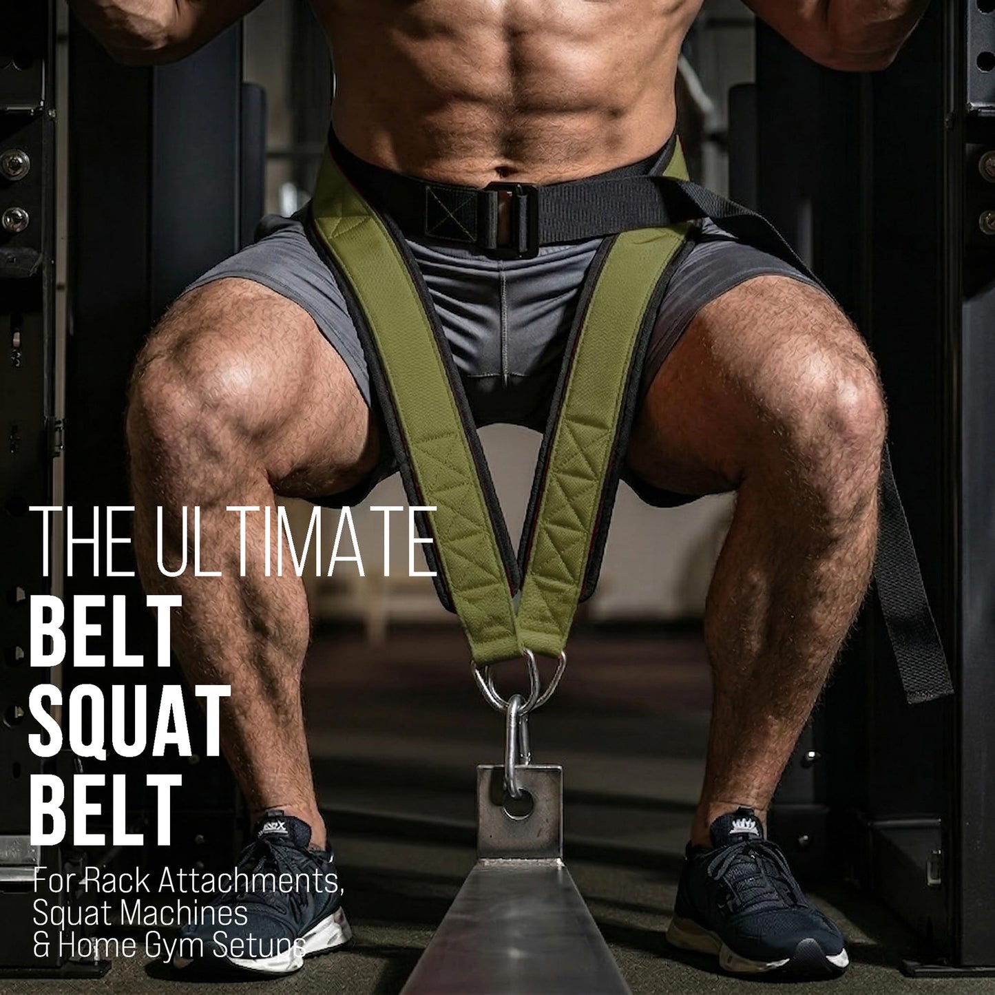 LSGCHAMA Belt for Belt Squats, Rack Attachment and Squat Machine,Heavy Duty Dip Belt Weighted Pull Up Belt for Workout