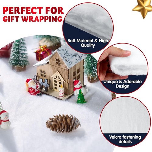JOYIN Christmas Snow Blanket Roll - Thick Soft Fake Snow Cover for Holiday Decor | 15In x 10Ft, 2PCS
