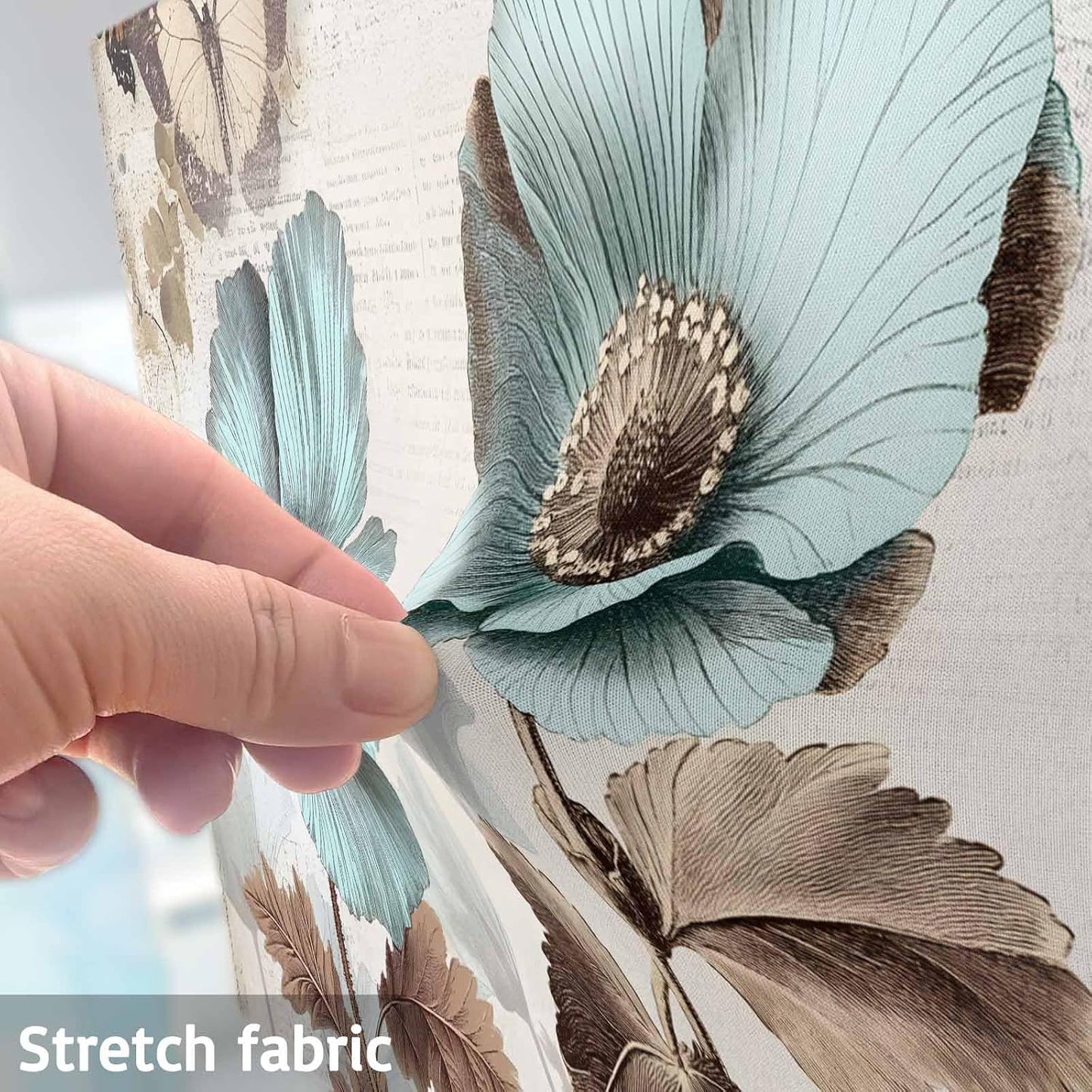 Singingin 65 Inch, Victorian Style Broccoli Butterfly TV Dust Cover Blue Flowers Plant Computer Monitor Cover Dustproof