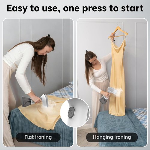 GS01 Handheld Clothes Steamer - 1500W High Power, 400ml Water Tank, Fast 20s Heat-Up, Portable Design