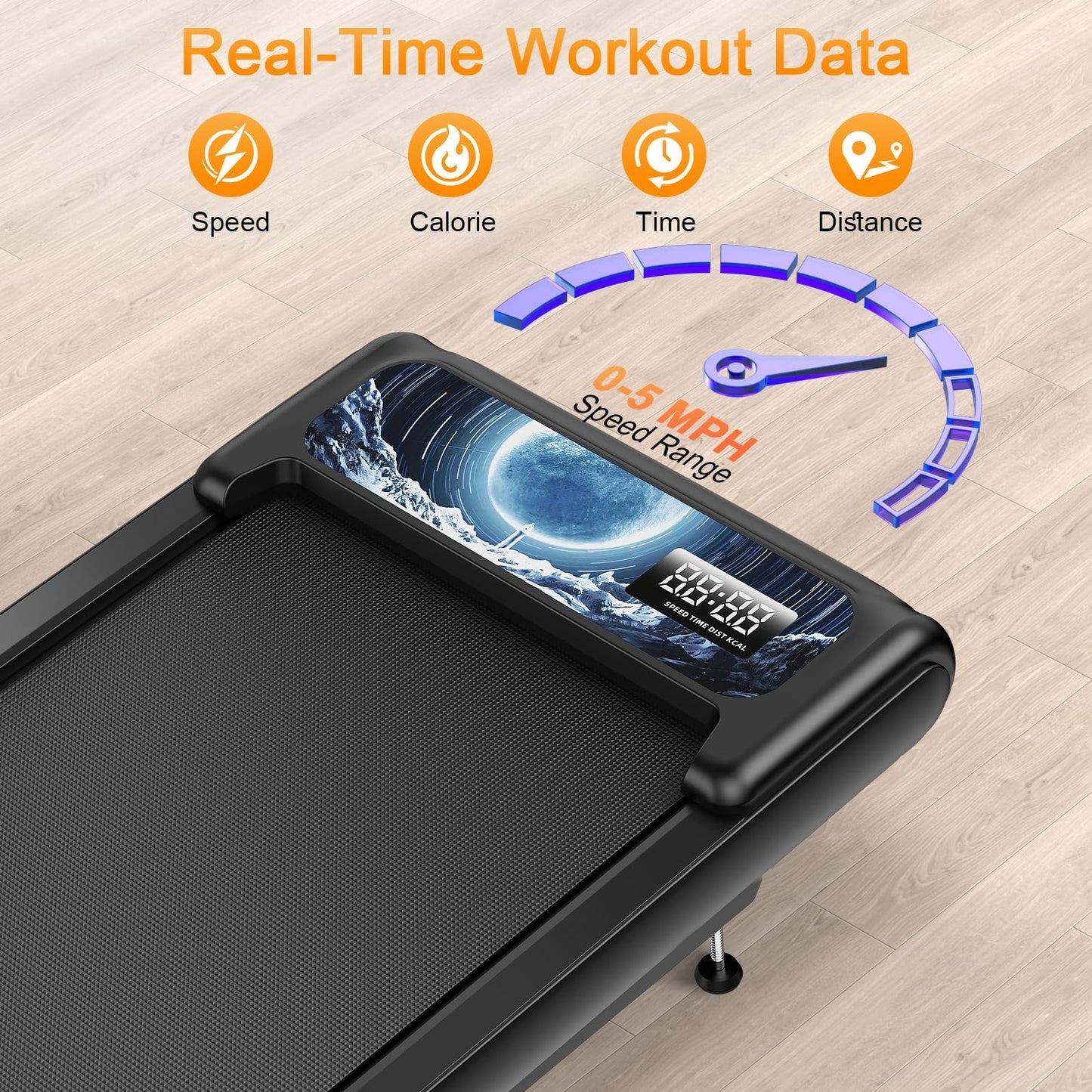 Walking Treadmill Pad with Incline Handle Bar, Silent Fitness Equipment, Treadmill with 4-in-1 Modes, Easy Assembly, Portable Home Gym Equipment