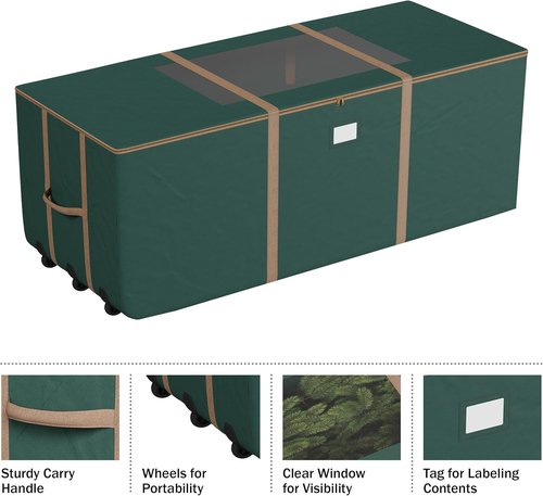 Elf Stor Rolling Storage Bag - 12FT Durable Bag with Handles & Wheels for Cushions, Clothes & More | Green