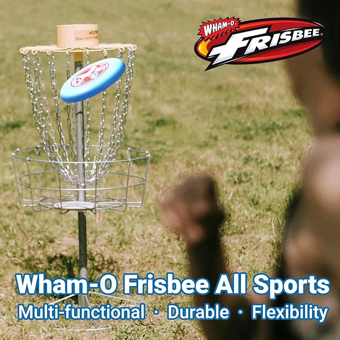Wham-O Frisbee All Sport Flying Disc 140g, 9.85 Inch, Durable Sports Disc with Non-Slip Grip for Outdoor Beach Backyard Games,Team Sports and Family Fun
