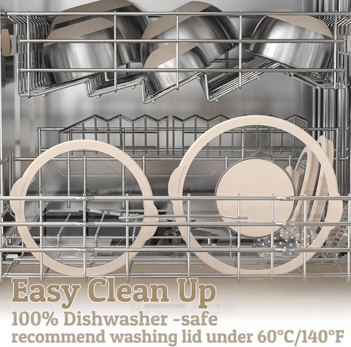 Mixing Bowls Set by [Brand Name] - Airtight Stainless Steel Bowls with Lids & Graters | Non-Slip, Khaki 5/3/2/1.5/0.63QT