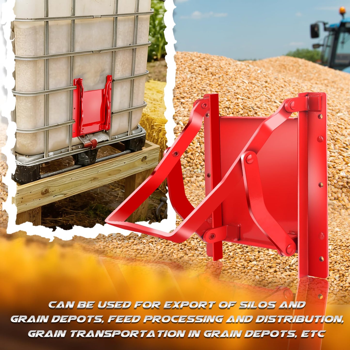 Selvora Sliding Grain Gate, 9 inch x 9 inch Red Manual Grain Bed Truck Slide Gate for Grain Kit Compatible with Sliding Gates Pickup Truck Bed Slide Hardware for Sliding Gates