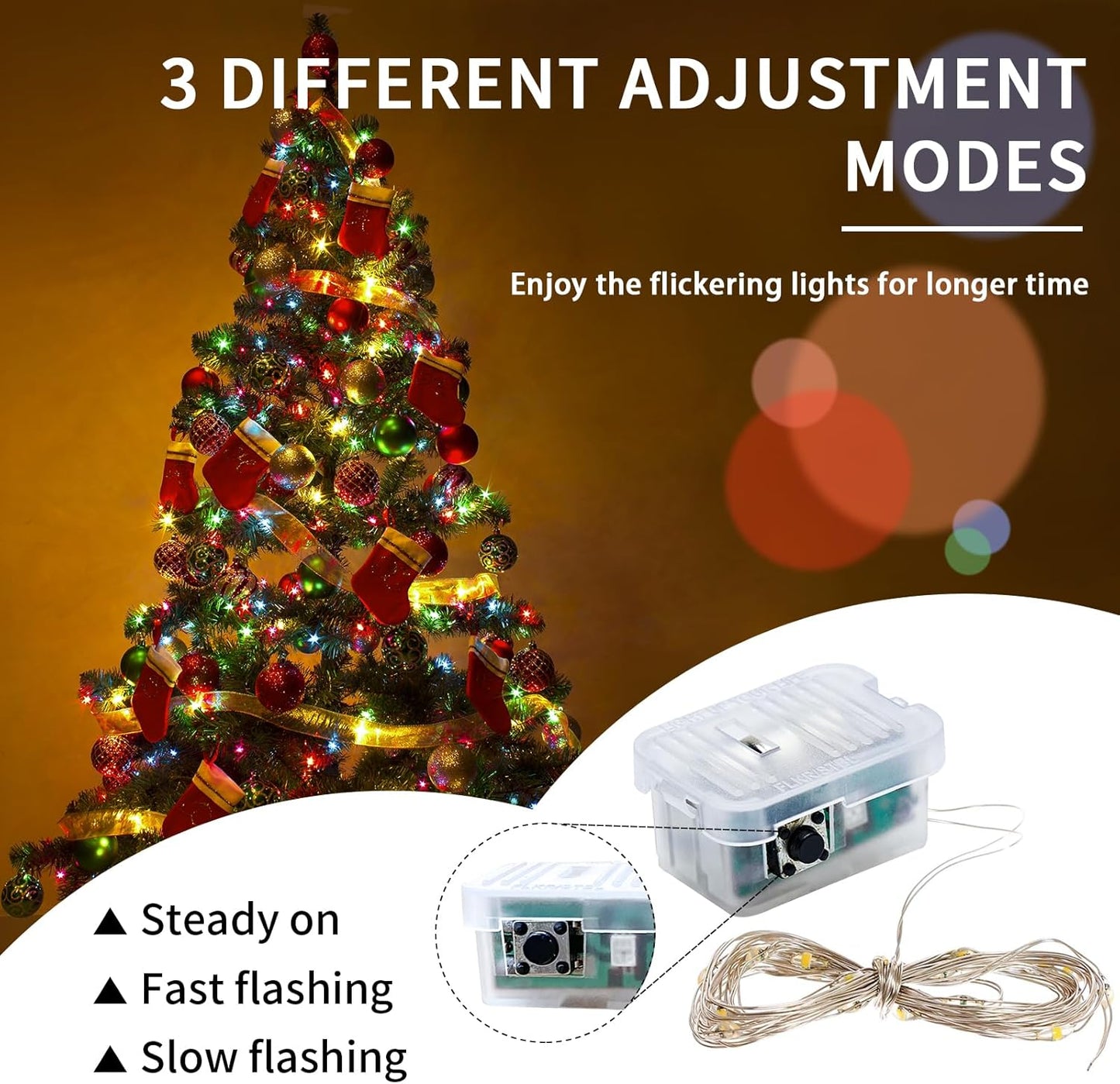 Skiennix 100-Pack Fairy Lights - 7Ft 20 LED Twinkle String Lights | Battery Operated & Waterproof for Parties, Weddings, Christmas & More - Multicolor