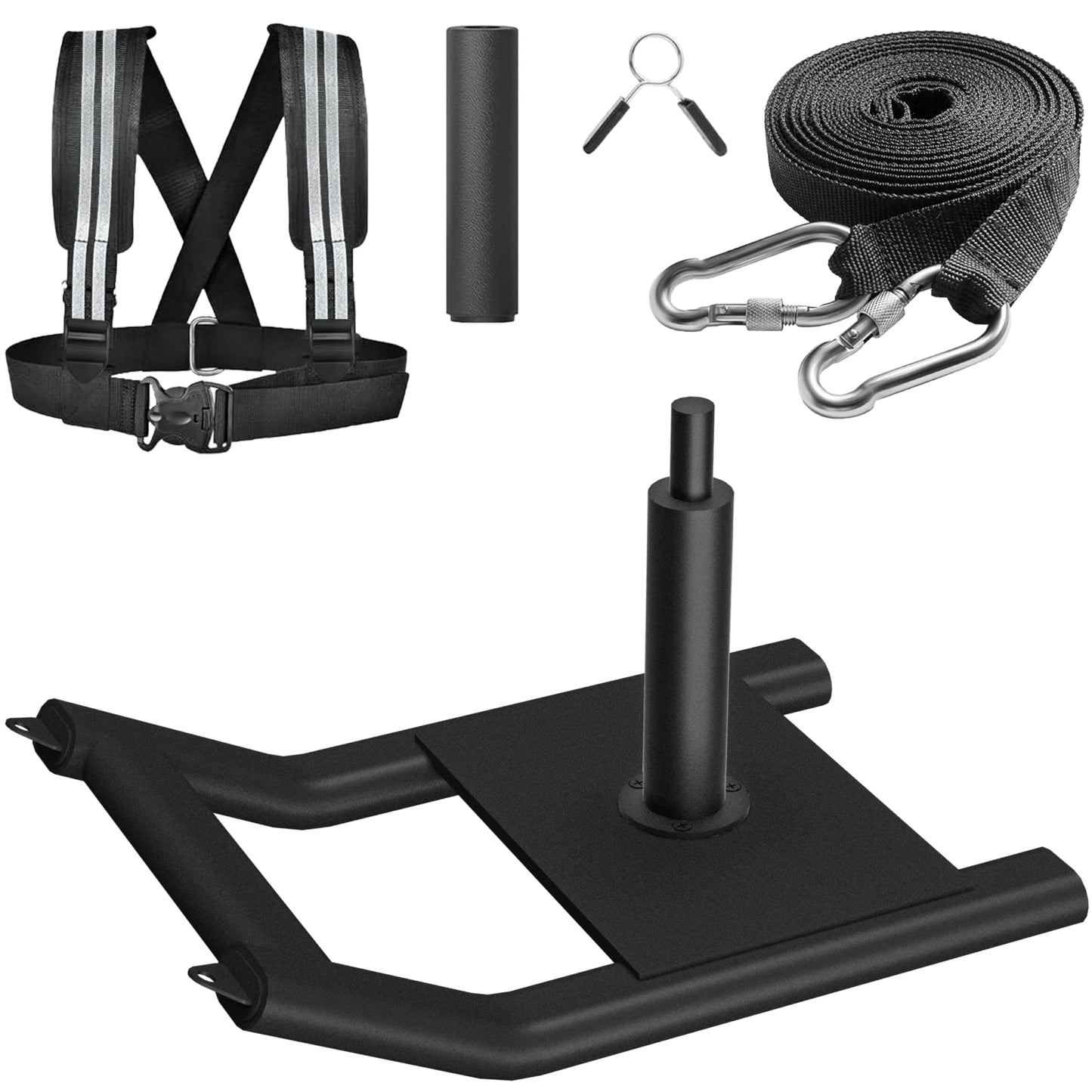 Weight Sled for Training - Heavy Duty Football Sled for Lineman, Sled Pull Workouts, Speed & Strength Training, Football Blocking Sled, Running Sled for Athletes, Weighted Sled for Outdoor & Indoor Workouts (Black)