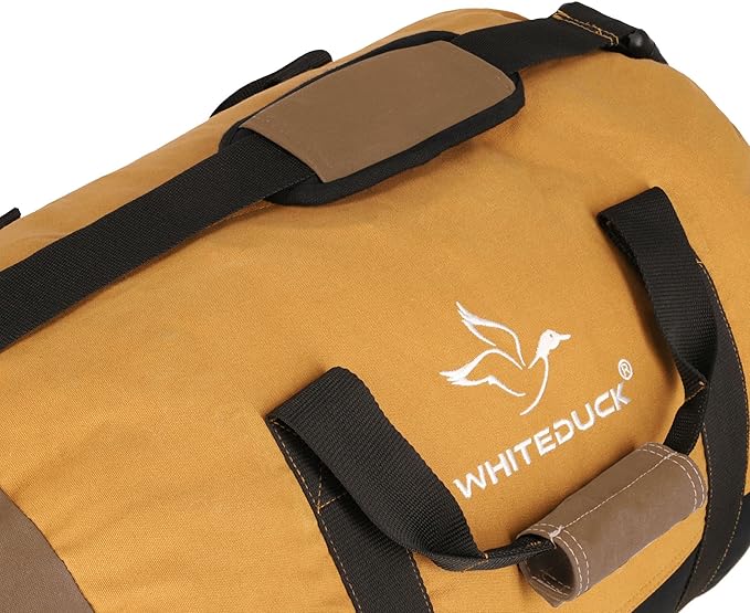 WHITEDUCK Heavy Duty Canvas Duffel Bag for Men and Women - Foldable Military Army Style Duffel Bag, with Full Length Zipper- Outdoors, Travel, Gym & Storage