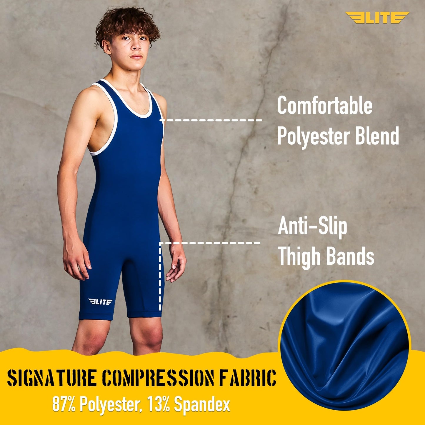 Elite Sports Men’s wrestling singlets, Standard Singlet for Men Wrestling Uniform (Navy, Small), Navy, Small