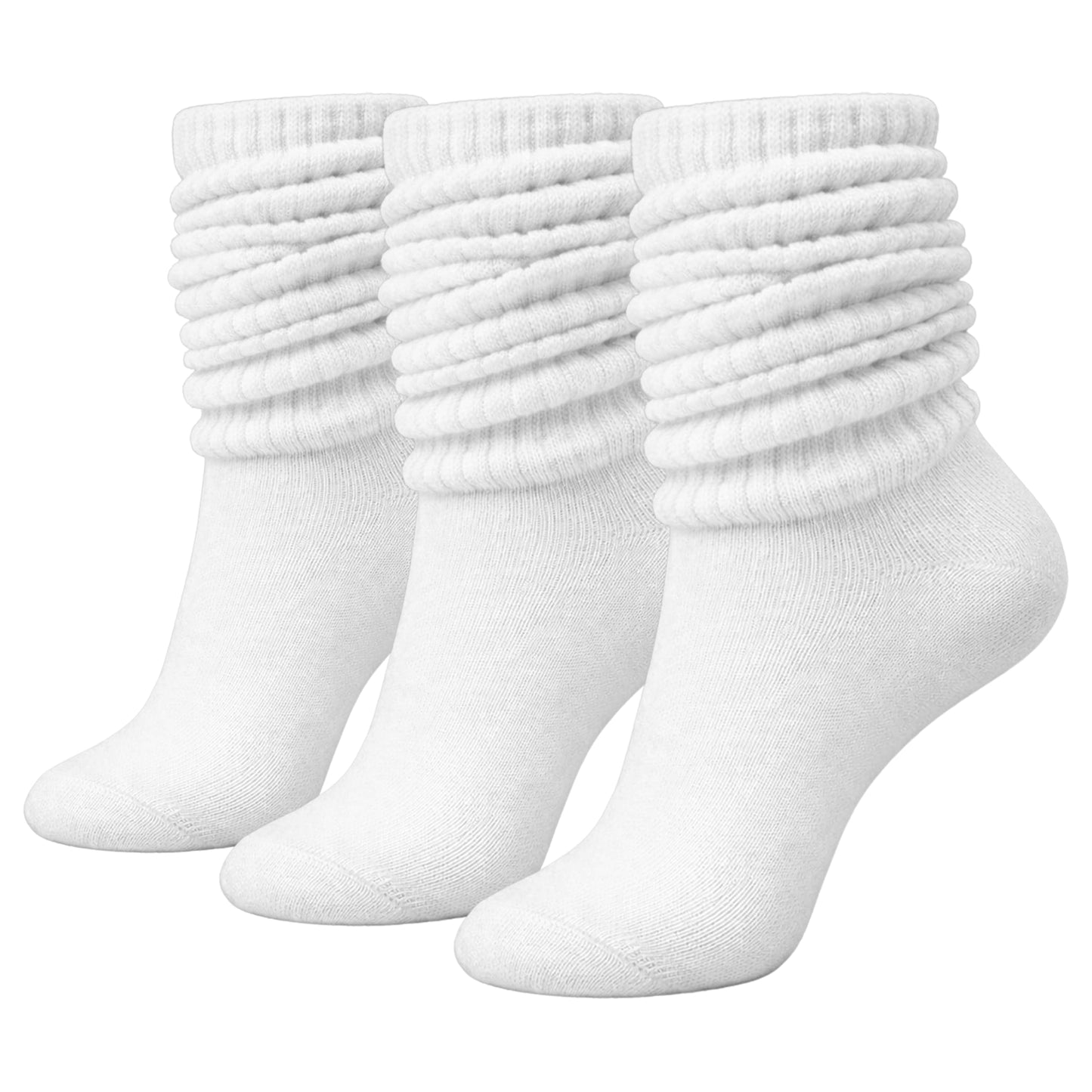 Winterlace 3 Pairs Slouch Socks for Women, Soft Extra Long Scrunch Knee High Sock, Bulk Pack
