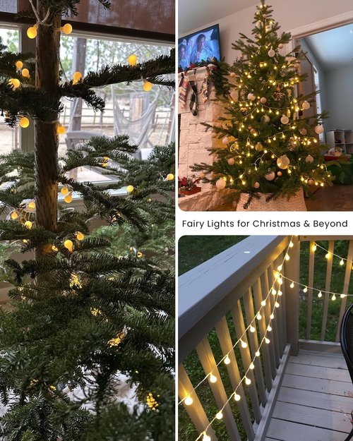 Globe String Lights - 100 LED Fairy Lights with Remote & Timer | 43 Ft Warm White Twinkle Lights for Indoor/Outdoor Decor