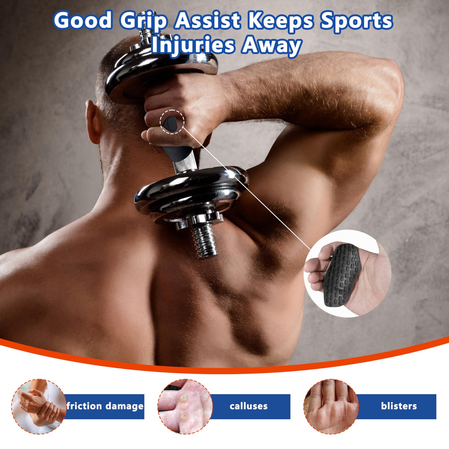 Epritliber Silicone Gym Grips for Weight Lifting,Workout Gloves for Women Men Alternative,Anti Slip Gym Workout Grip,Rubber Gym Hand Grips-Weightlifting Grips Pad for Barbell,Pull Up,Ryptfit,Training