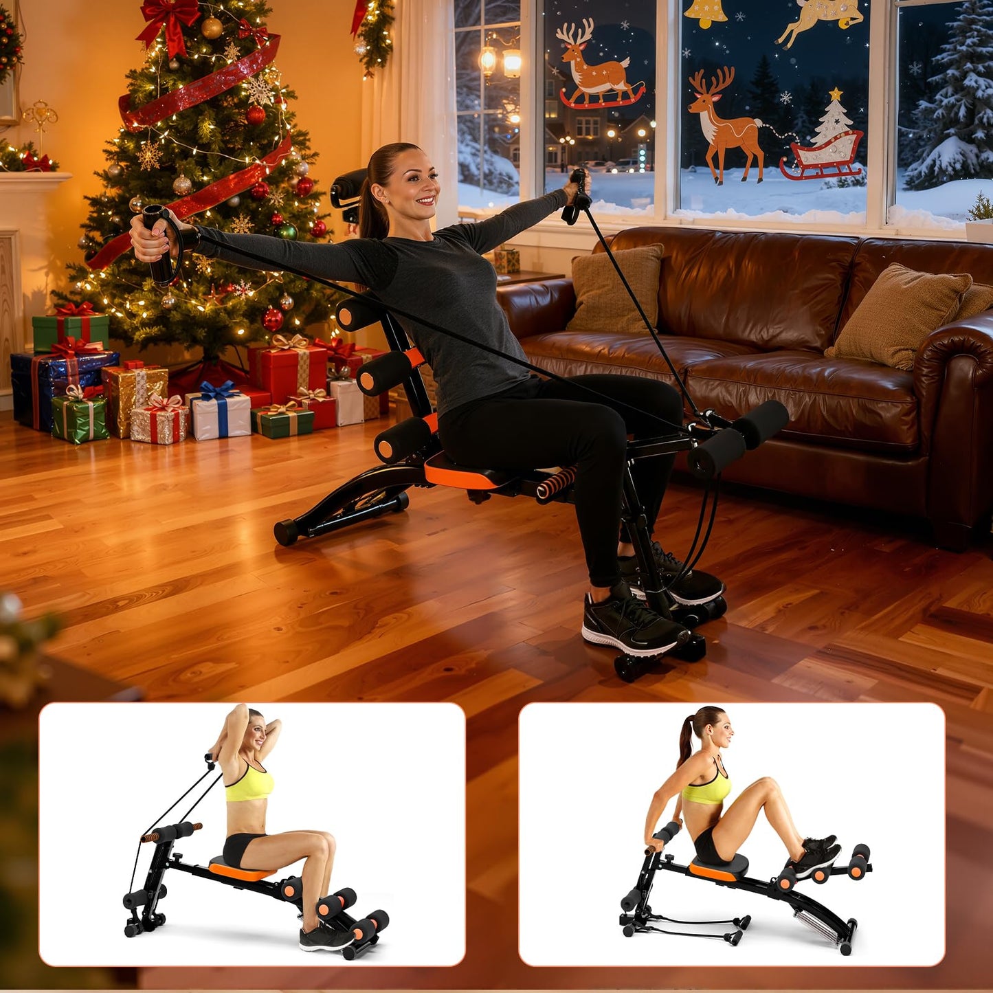 Ab Machine for Home Gym | Adjustable Ab Trainer Bench for Full Body Workout | Multi-Functional Sit Up Machine | Exercise Chair with 300 LBS Weight Capacity